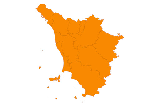 La Toscana zona arancione